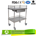 Edelstahl Krankenhaus Carts Behandlung Trolley (CE / FDA / ISO)